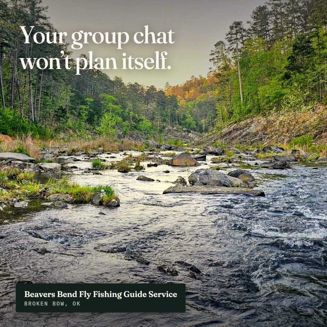 Ad: dawn river bend, hook your group chat won't plan itself (square version)