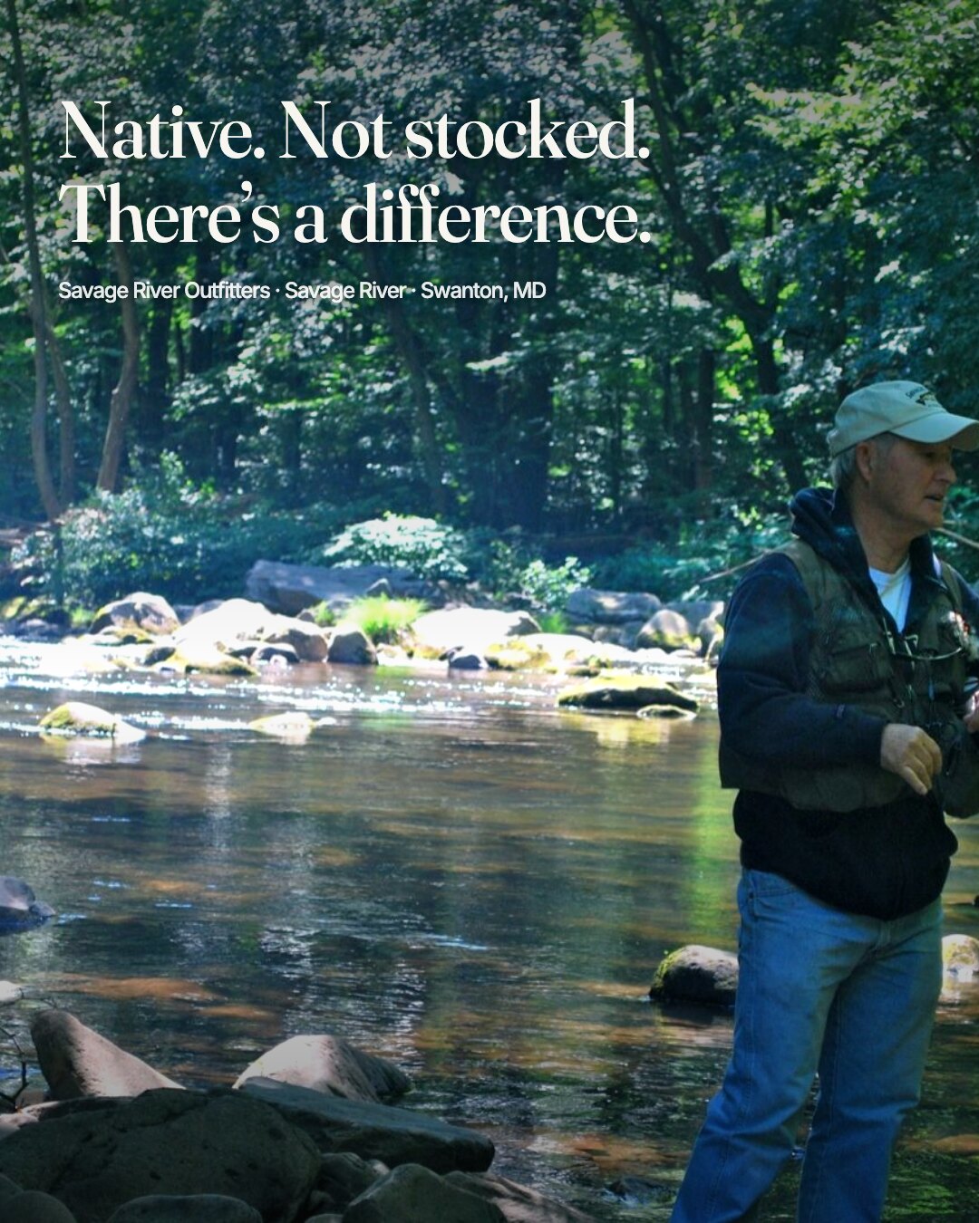 Ad: green pool with angler, hook native not stocked there's a difference