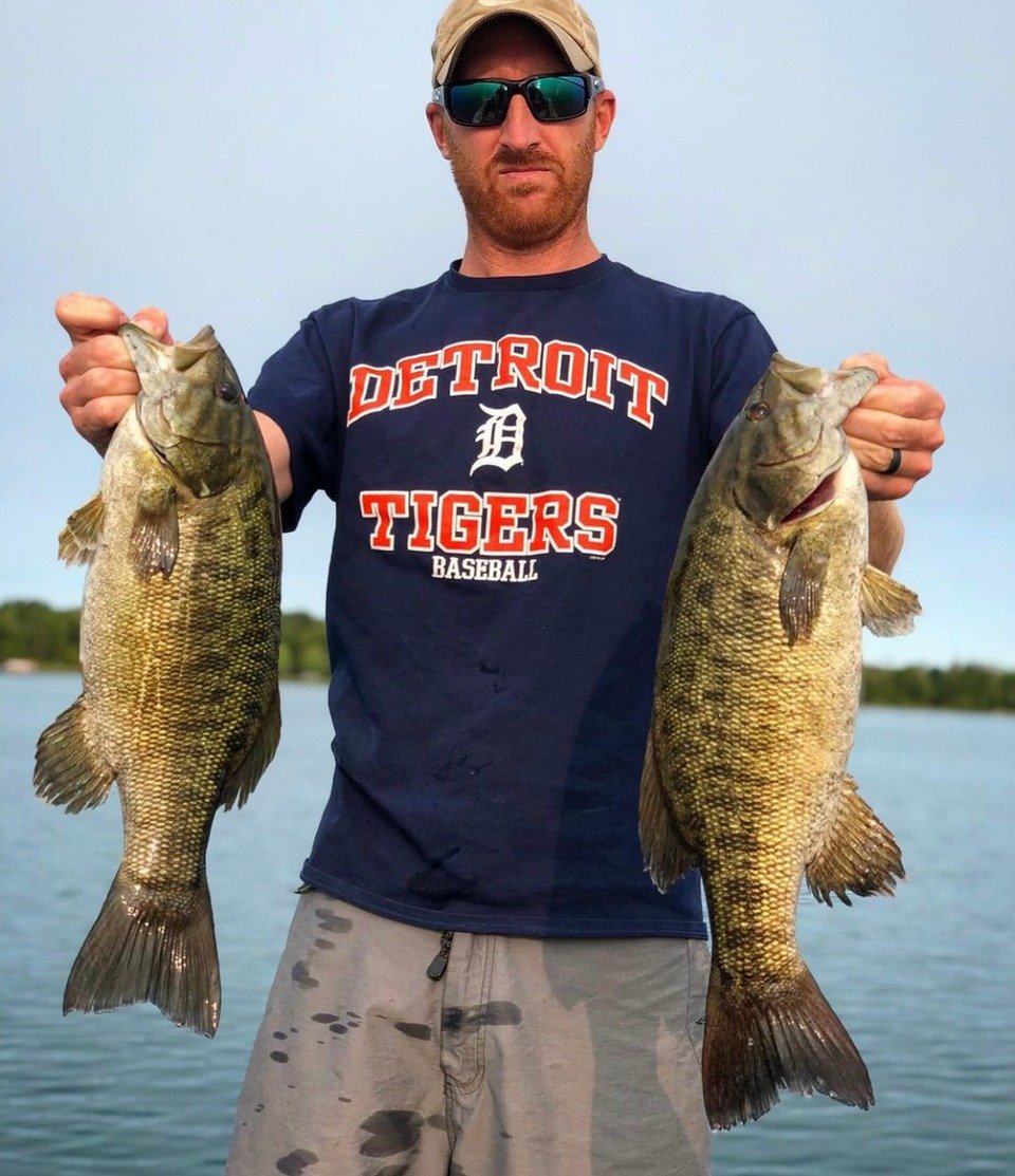 On the water in Michigan, photographed by Alpena Bass Outfitters