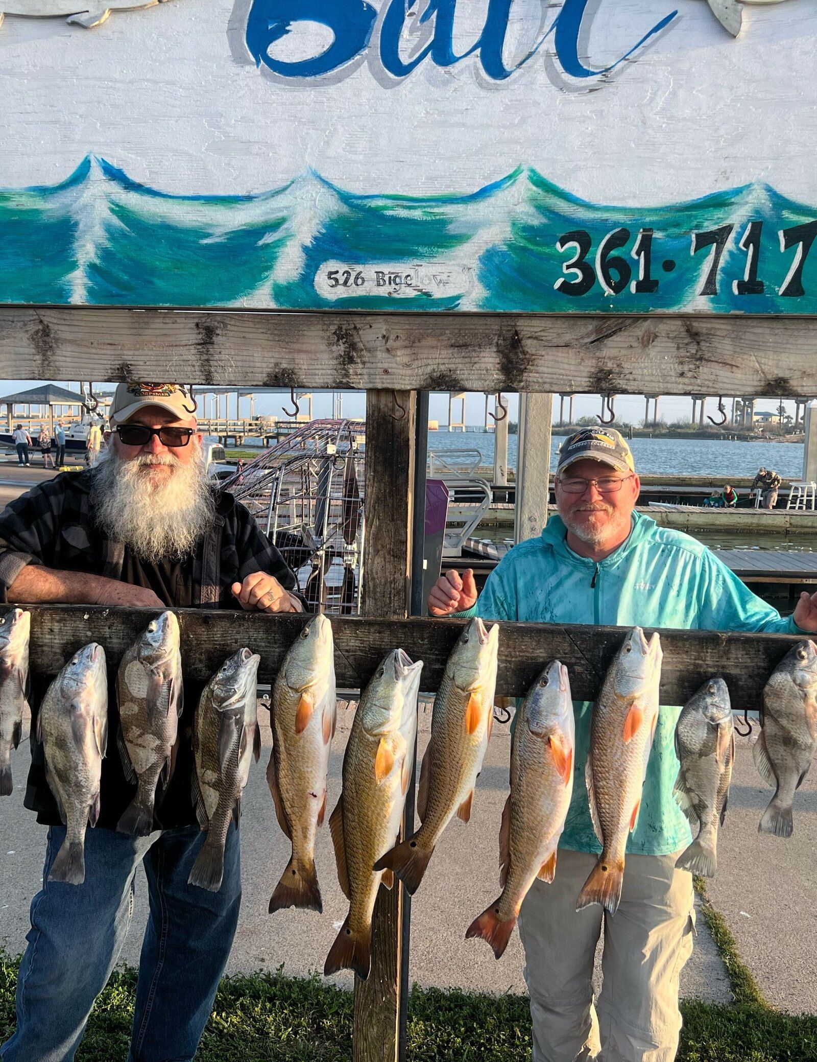 The working end of a guided day, photographed by Bent Rod Guide Service in TX