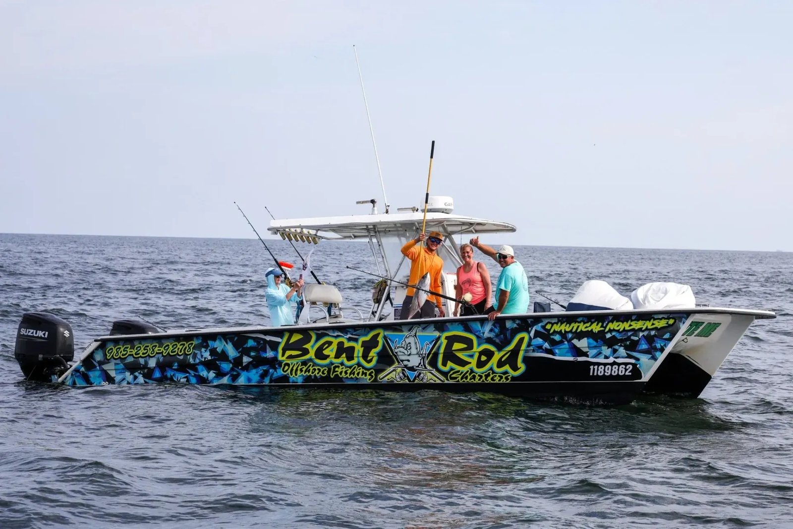 Time on the water from a working guide's operation, photographed by Bent Rod Offshore Fishing Charters in LA
