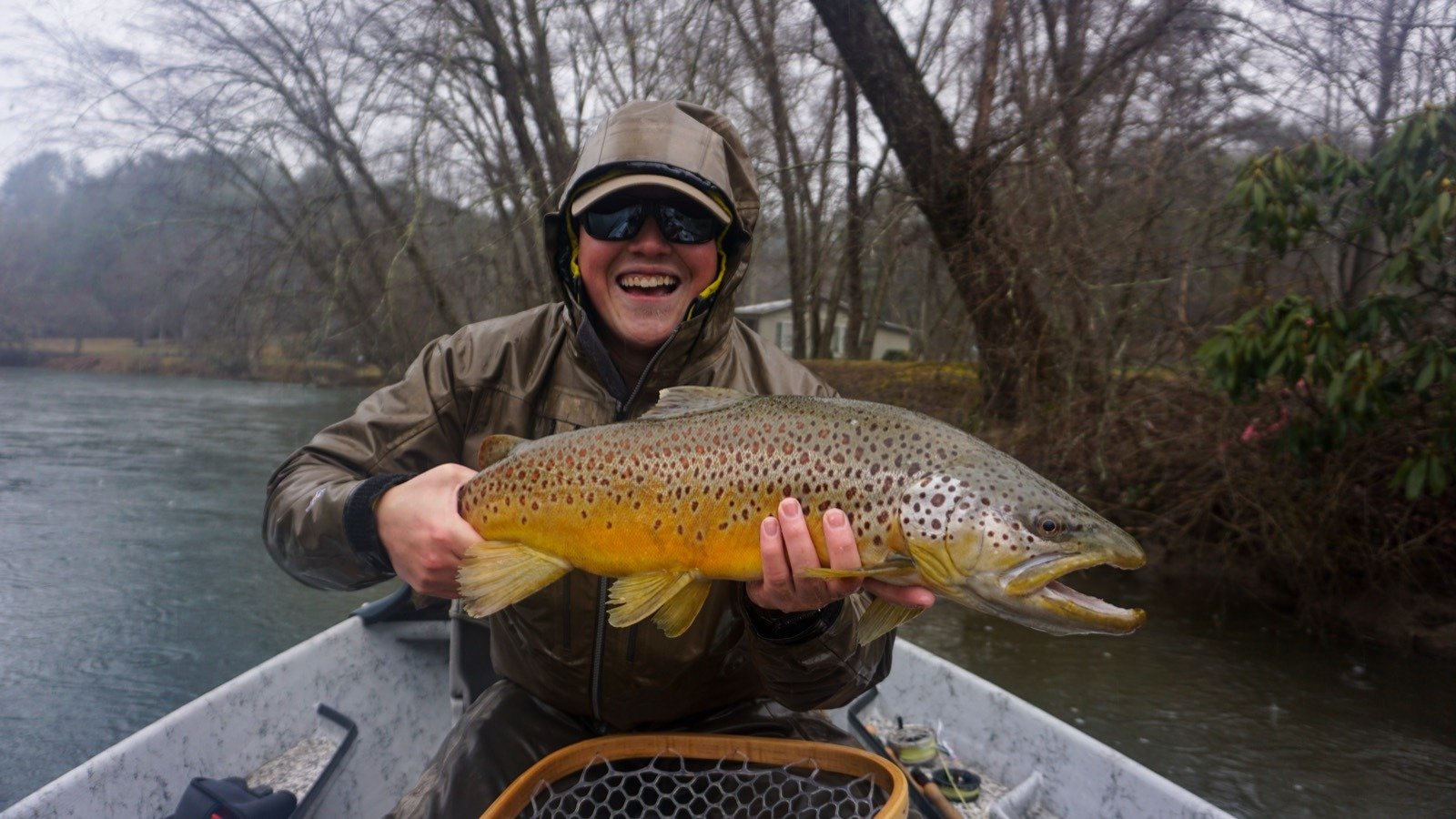 A guide mid-way through a working day, photographed by Bowman Fly Fishing in GA
