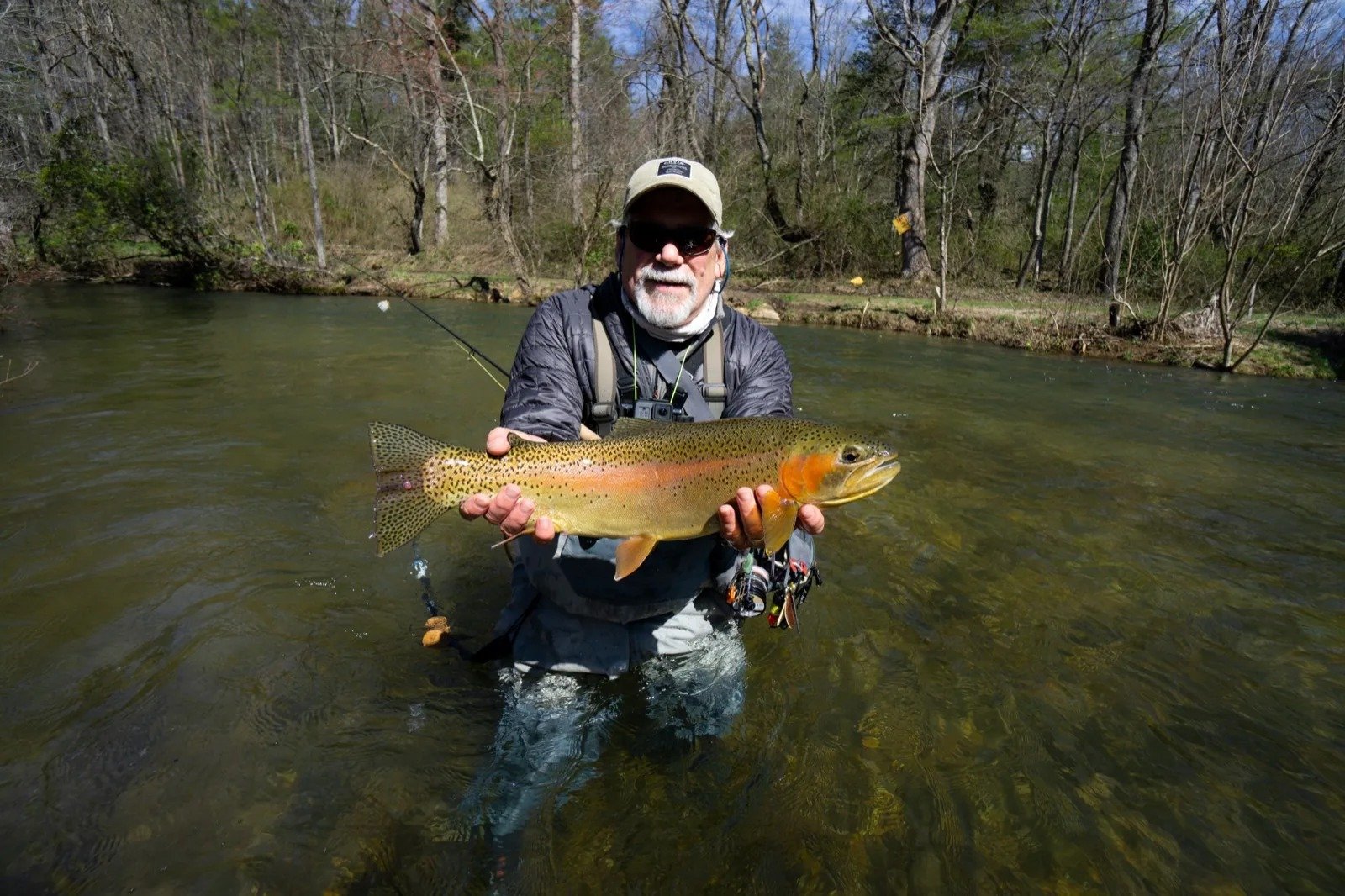 A guide's operation during a booked day, photographed by Bowman Fly Fishing in GA