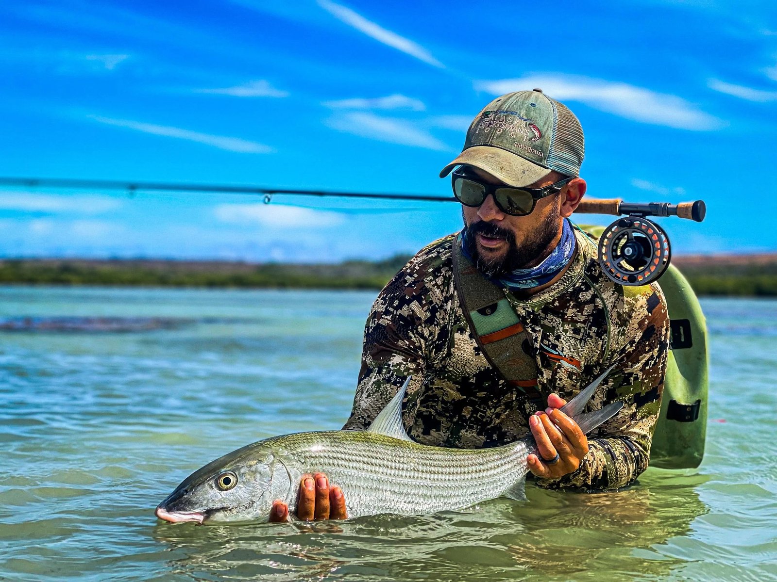 A guide at work during a trip, photographed by Bucks & Bones Outfitters in HI