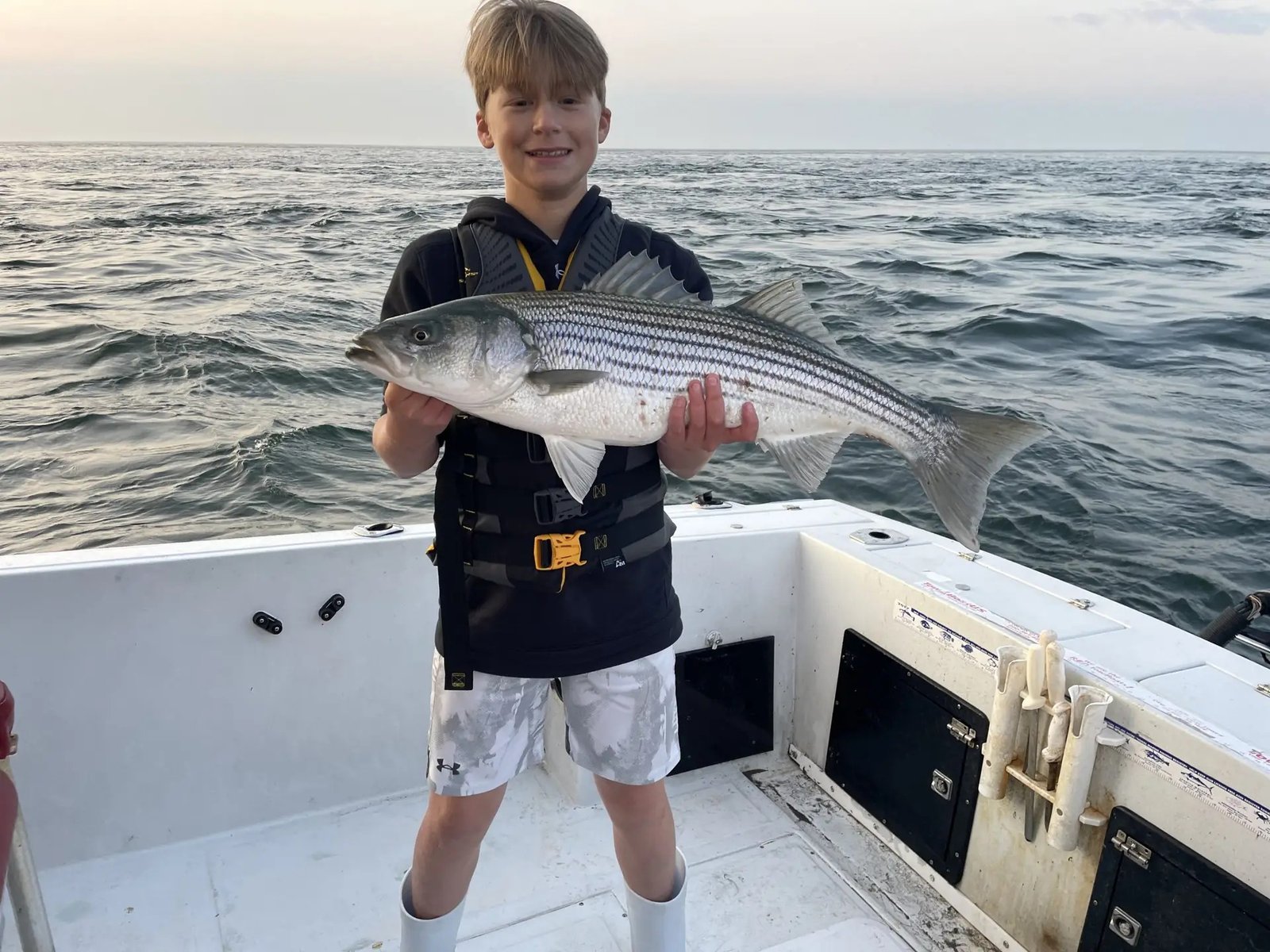 Time on the water from a working guide's operation, photographed by Cambo Fishing Charters in MA