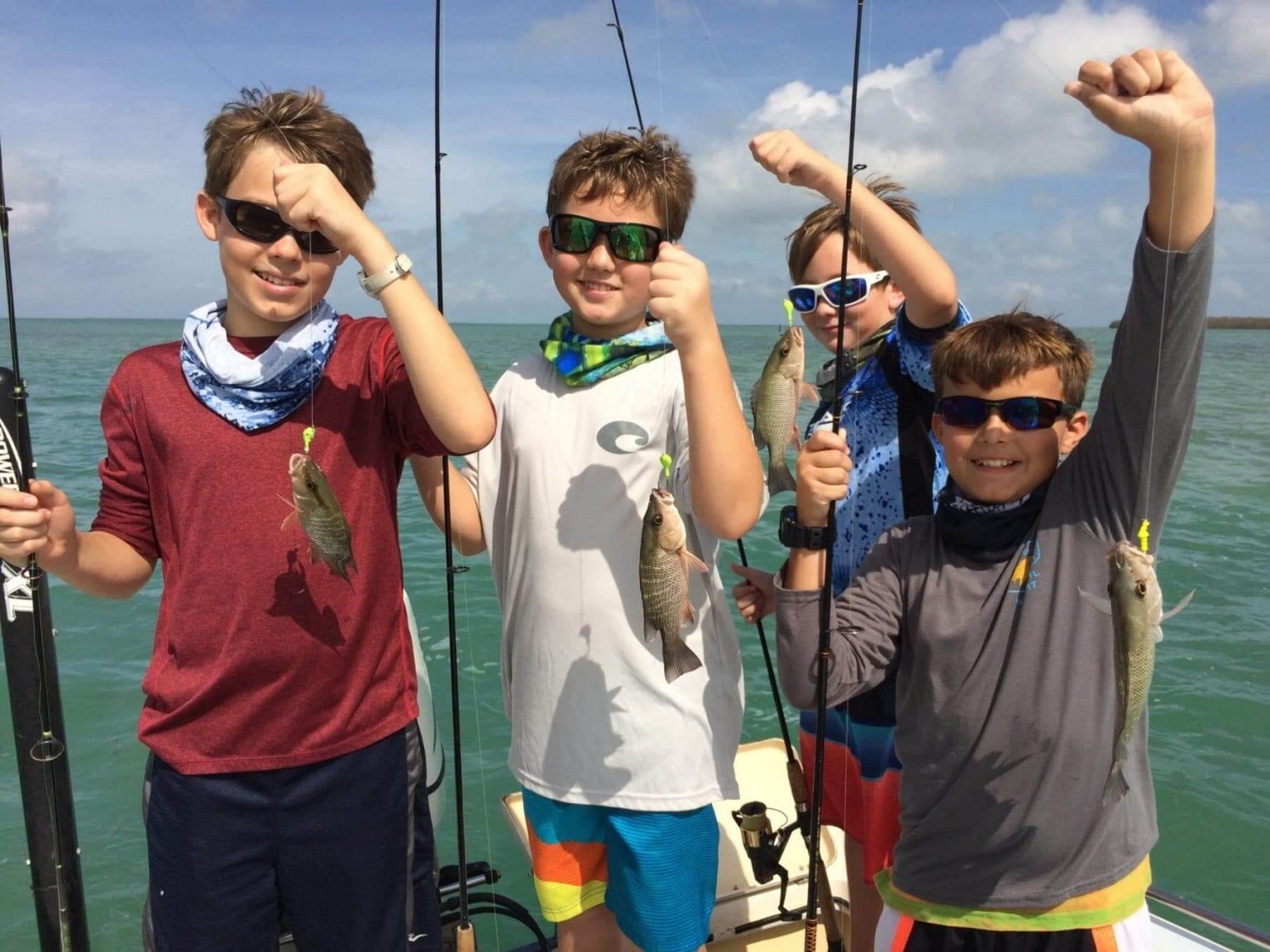 A guide working with a client on the water, photographed by Capt Steve Friedman Fishing Charters in FL