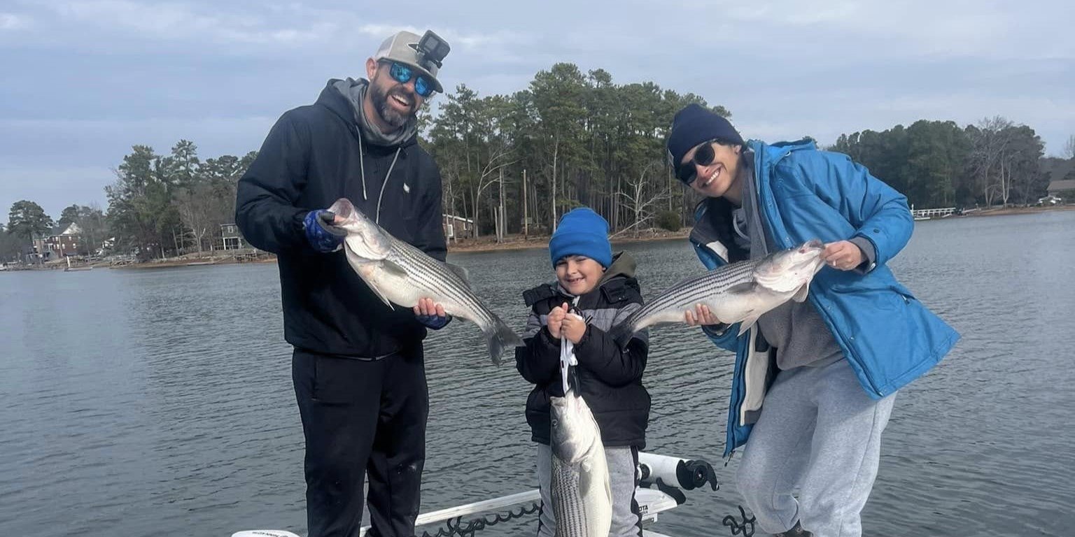 On the water in South Carolina, photographed by Catch 22 Striper Guide Service