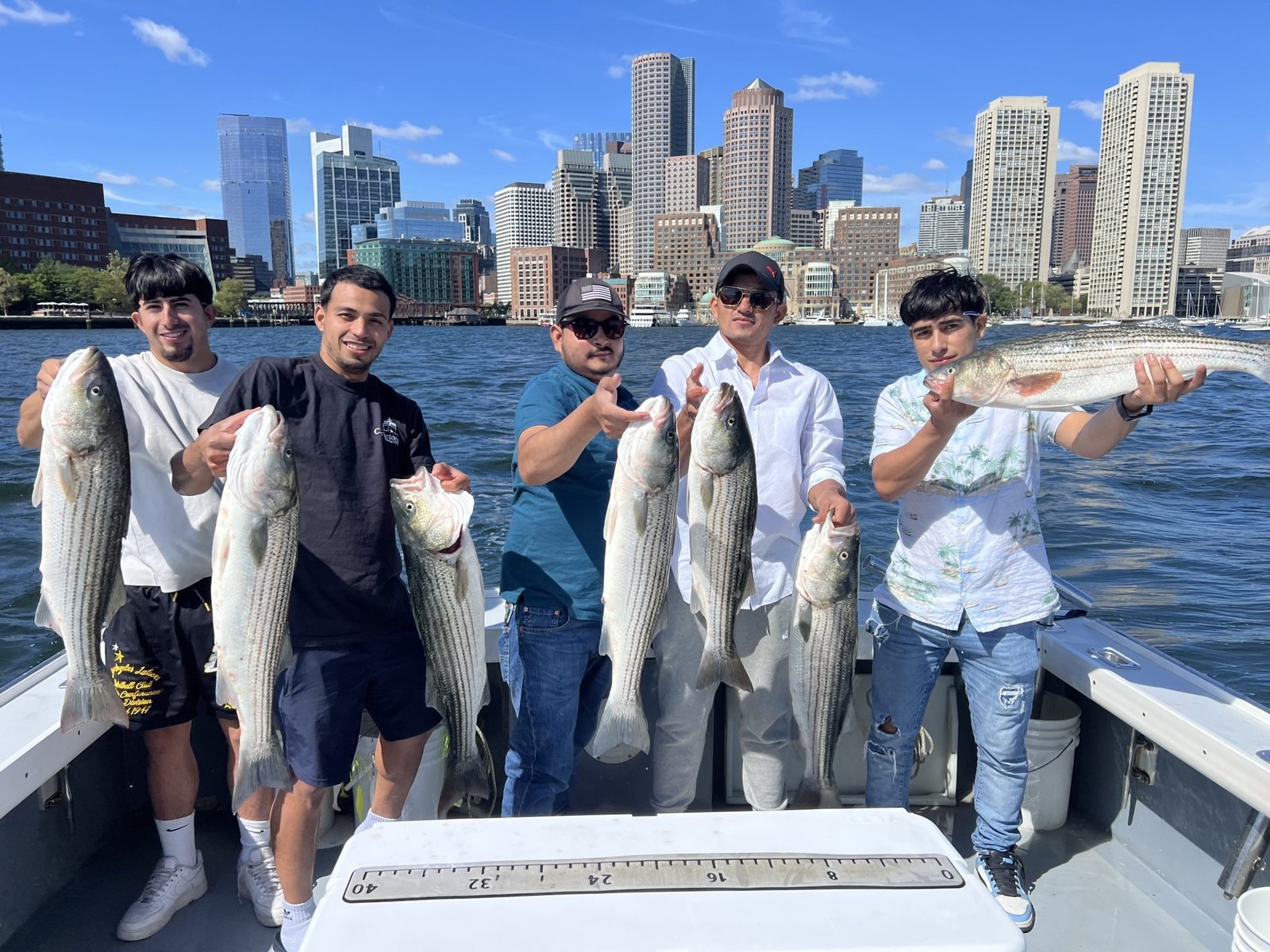 Time on the water from a working guide's operation, photographed by C.J. Victoria Fishing Charters in MA