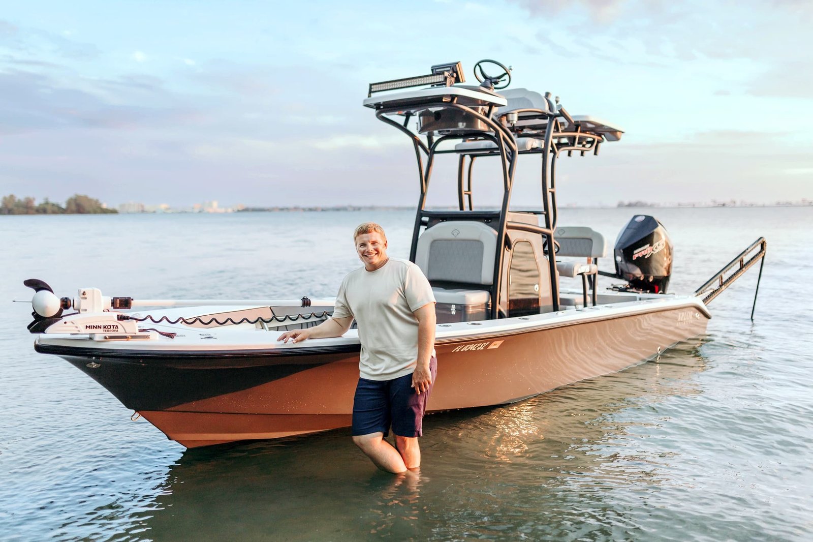 The job of guiding, mid-trip, photographed by Clearwater Inshore Fishing Charters in FL