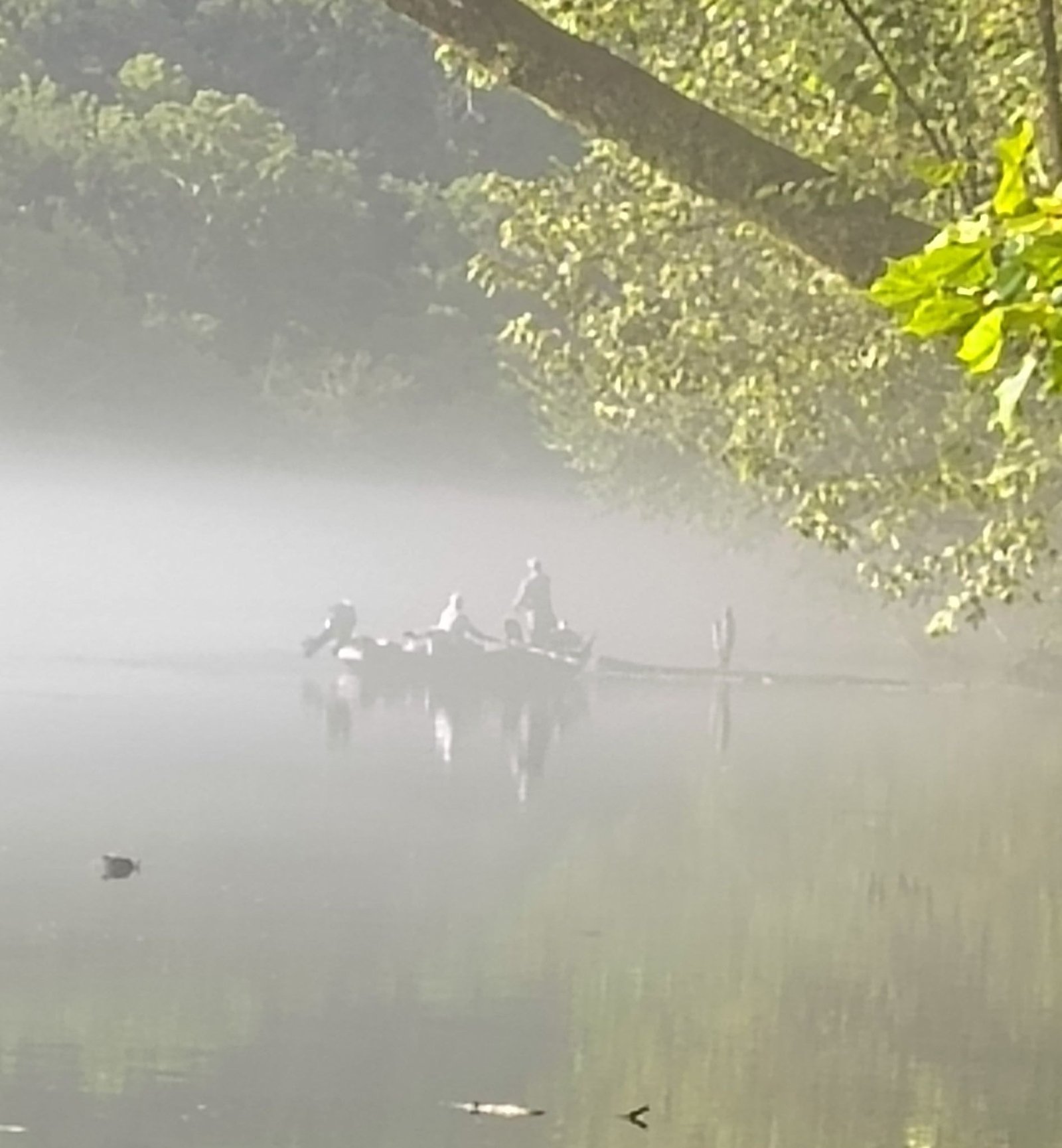 A guide working with a client on the water, photographed by Cumberland Trout Bum in KY