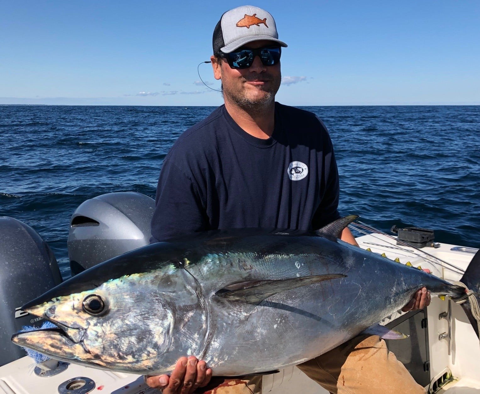 An on-the-water scene from a working guide operation, photographed by Down East Charters in MA