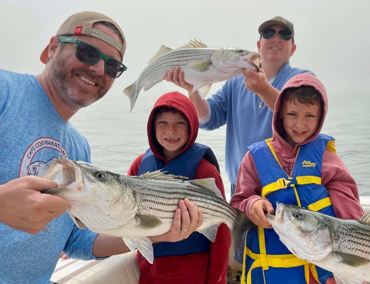 A guide at work during a trip, photographed by Down East Charters in MA