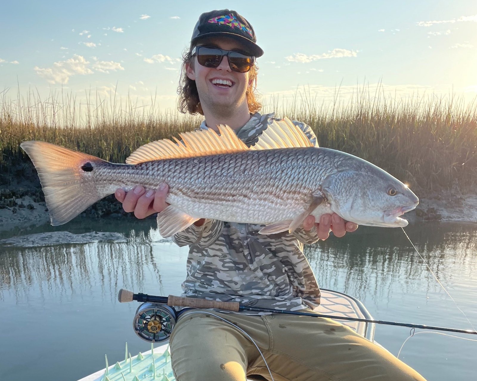 On the Charleston tidal creeks, photographed by Down-Low Outfitters Fly Fishing Charters