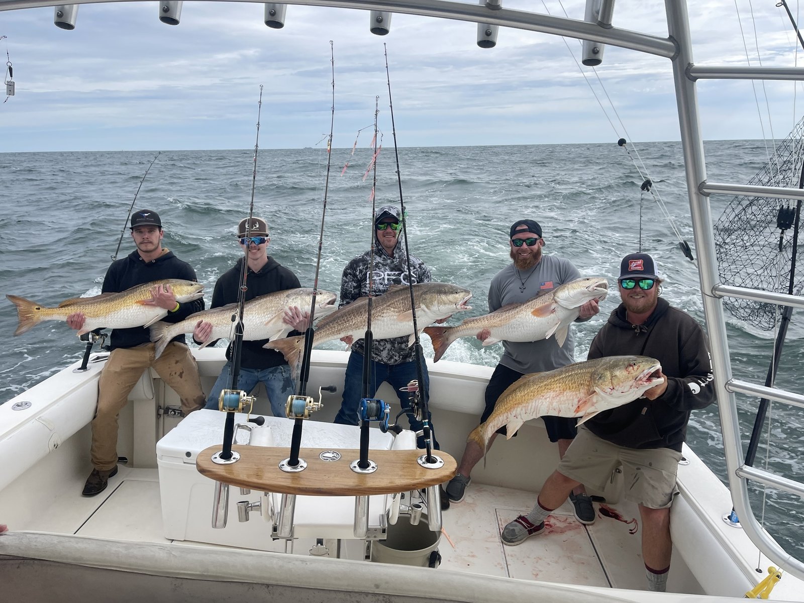 A guide at work during a trip, photographed by E-FishinSea Sport Fishing Charters in VA