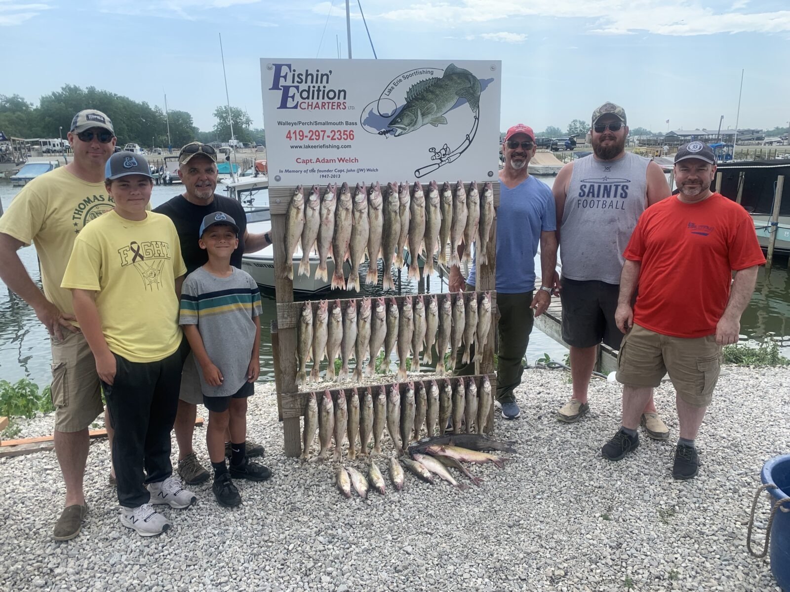 A guide working with a client on the water, photographed by Fishin Edition Charters in OH