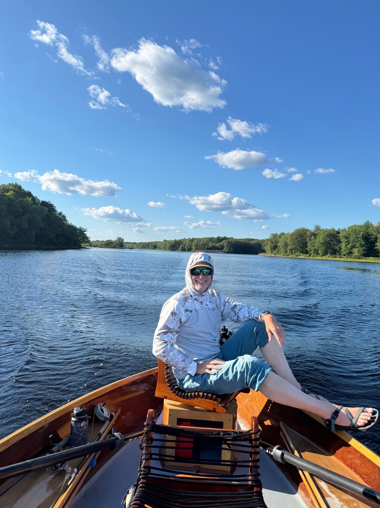A guide and client fishing together, photographed by Gallandt Fly Fishing in ME