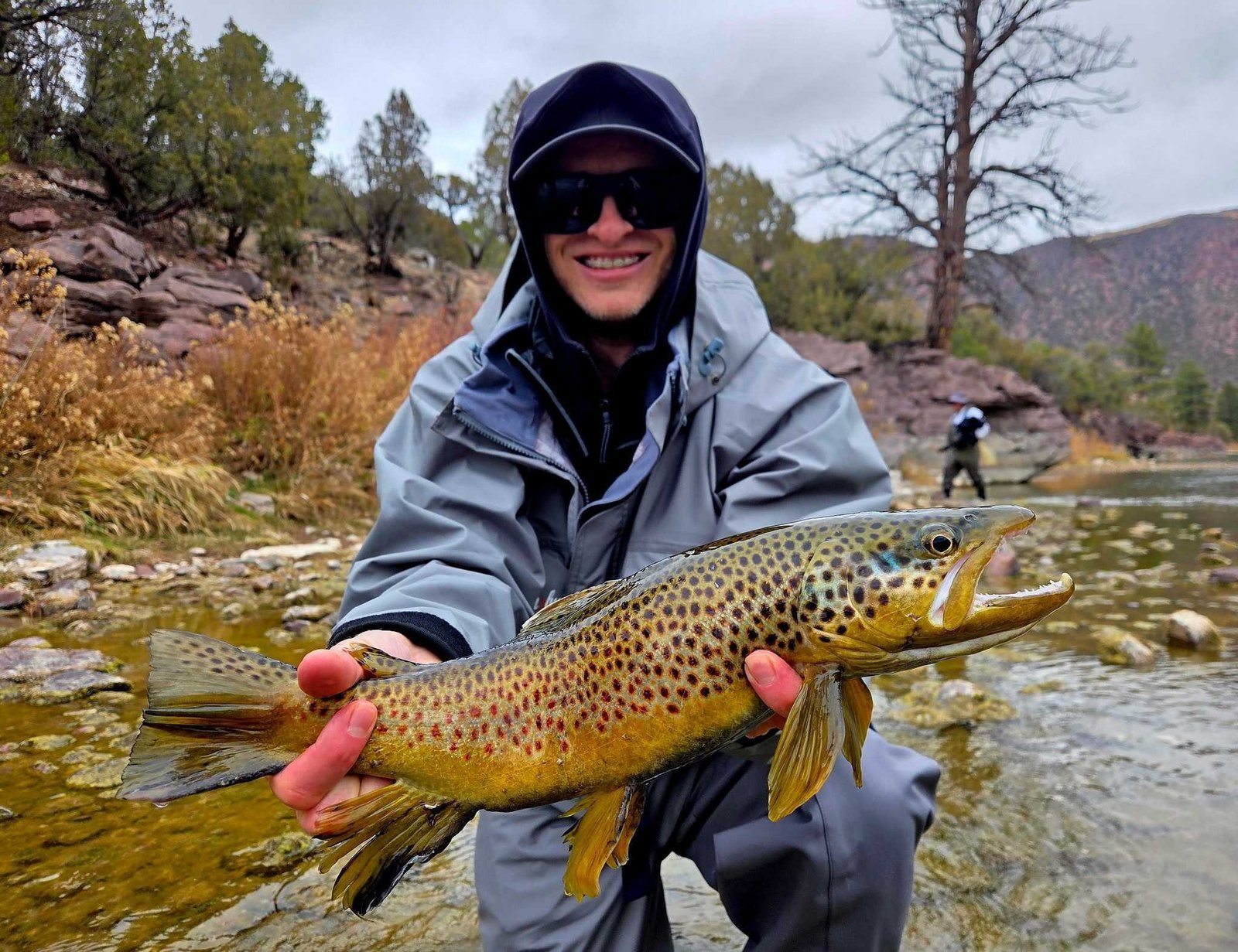 A guide at work during a trip, photographed by Green River Fishing Guides at Dutch John Resort in UT