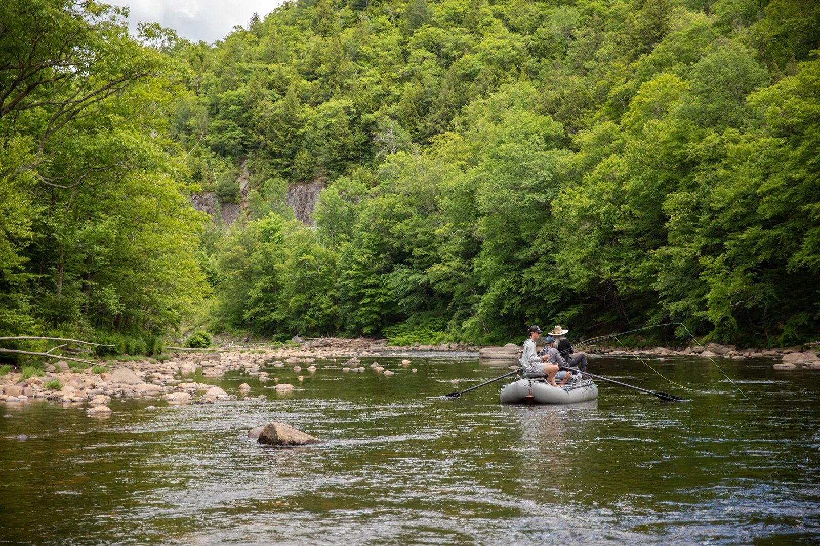 A working outfitter partway through a day, photographed by Harrison Anglers in MA