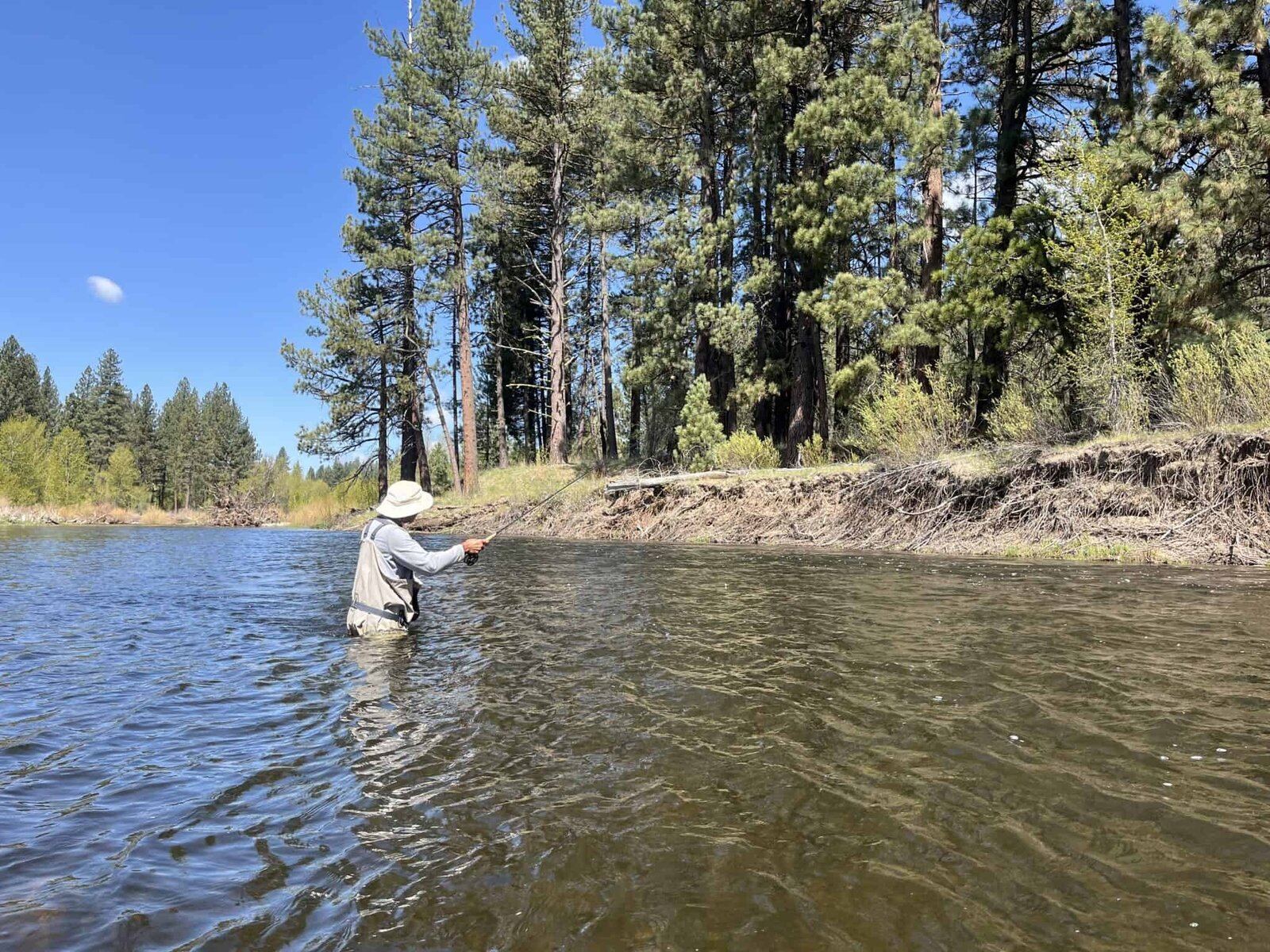 Jay Clark Fly Fishing on the water in California