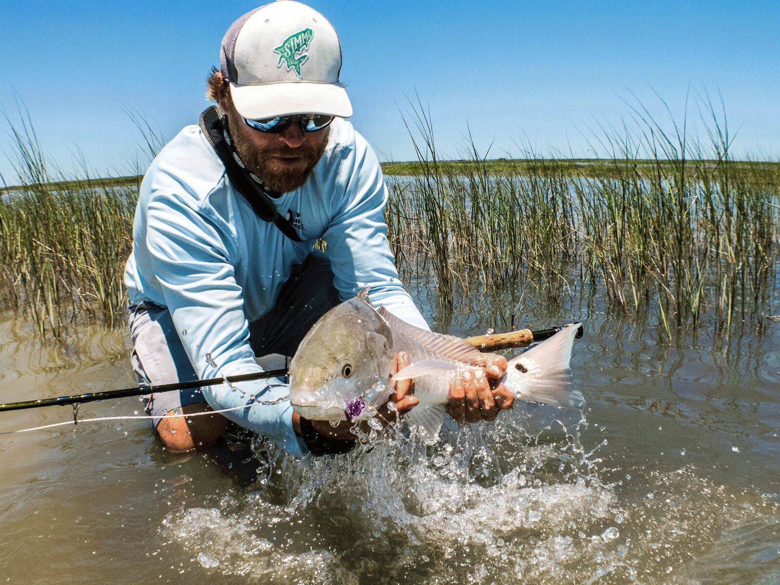 A guided day underway, photographed by Kenjo Fly Fishing in TX