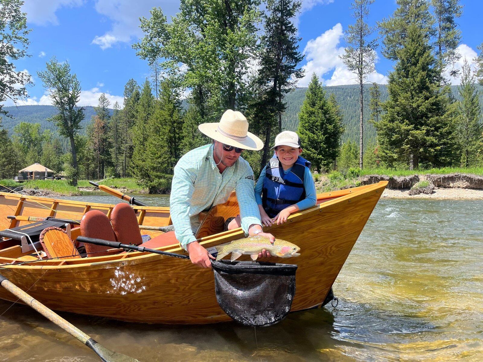An on-the-water scene from a working guide operation, photographed by Kevin Hawkins Fishing in MT