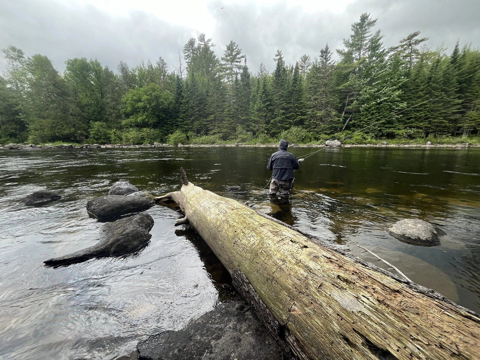The job of guiding, mid-trip, photographed by Kingfisher River Guides in ME