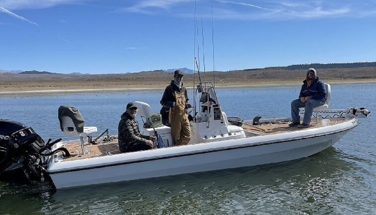 A guide working with a client on the water, photographed by Lacey's Guide Service in NV