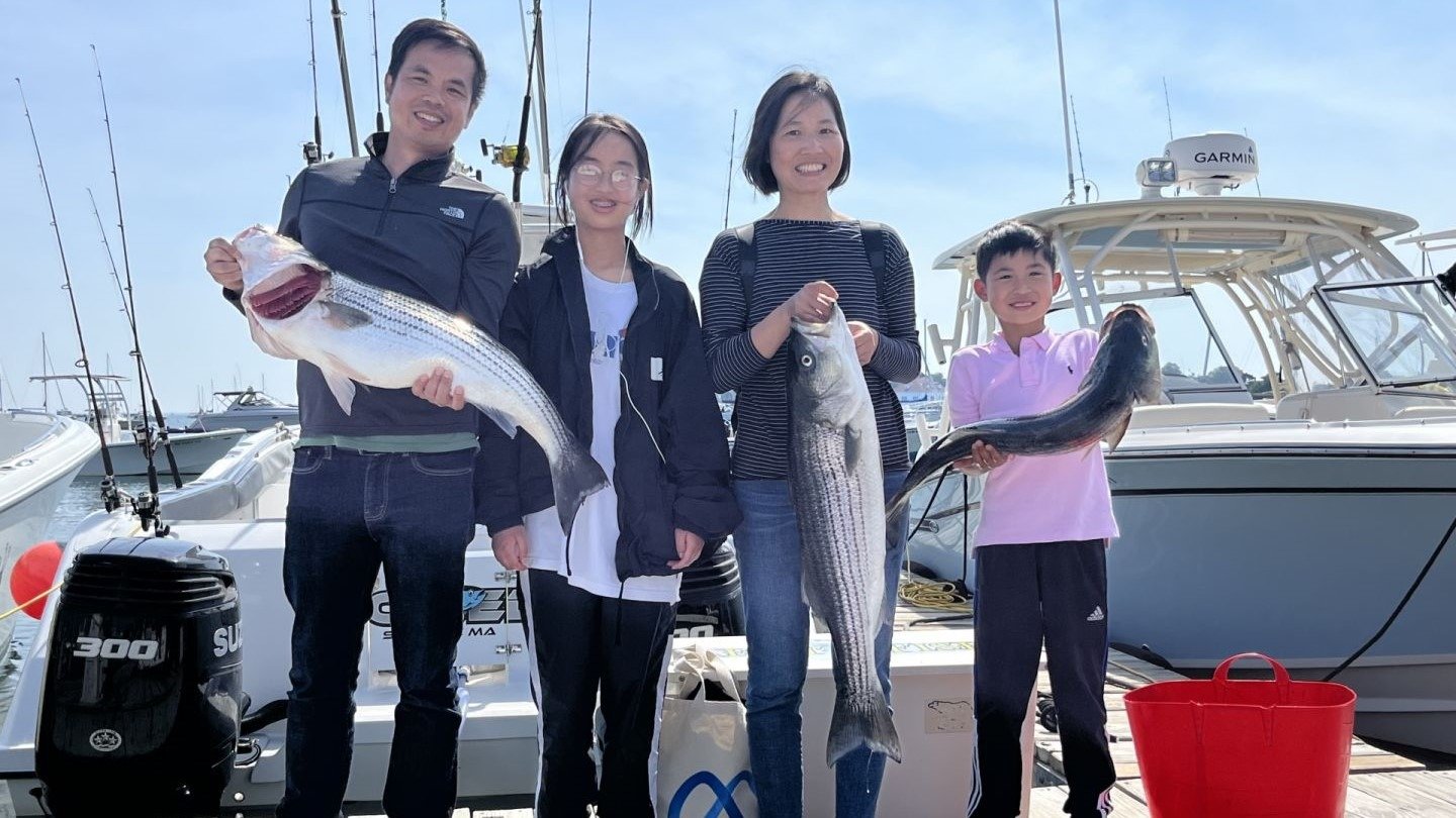 A guide's day in progress, photographed by Legit Fish Sportfishing in MA