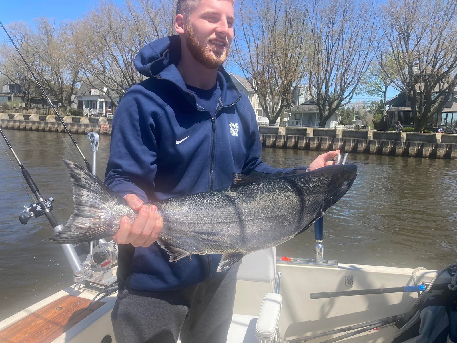 A guide's day in progress, photographed by Line Dancer Sportfishing in MI