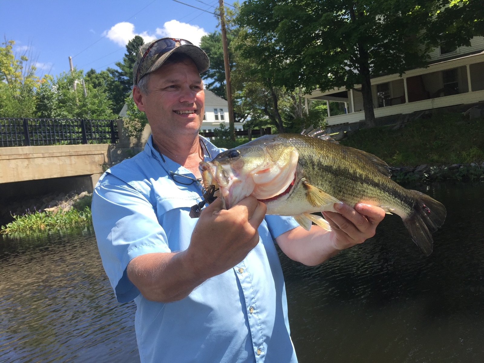 A guide at work during a trip, photographed by Maine Bass Fishing Guide Service Inc. in ME