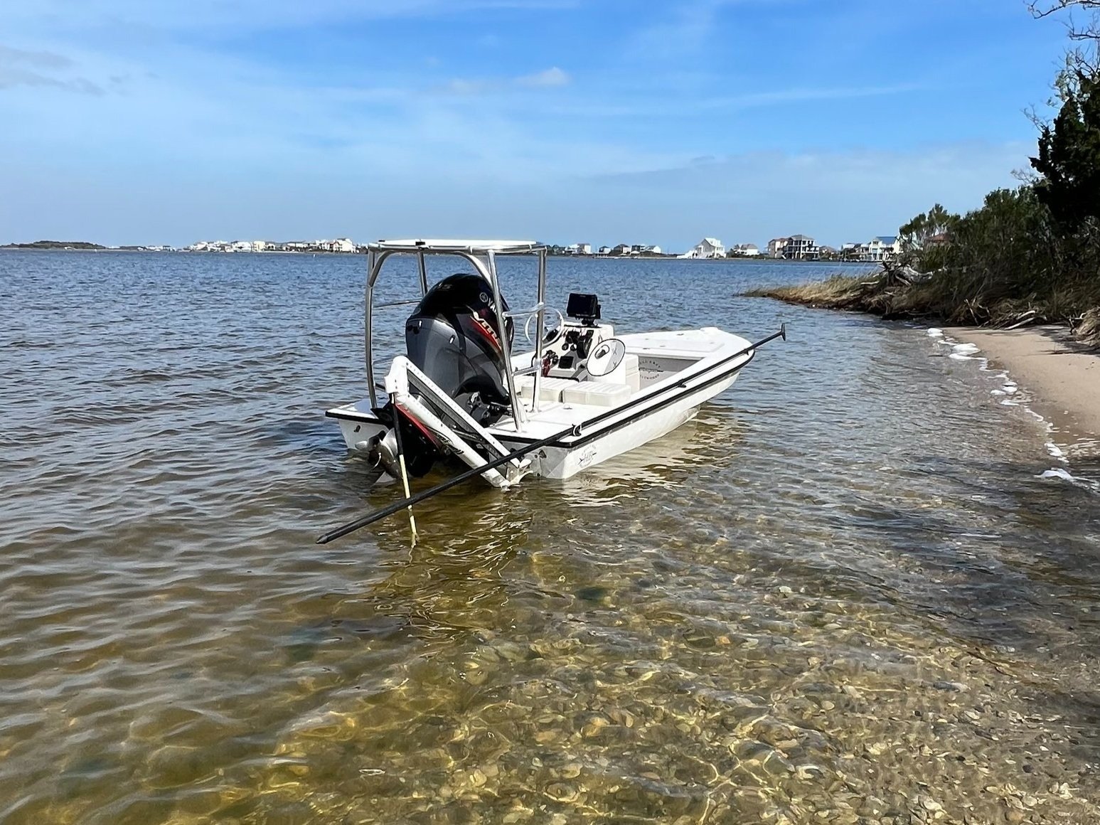 A guide at work during a trip, photographed by Marker 23 Inshore Adventures in NC
