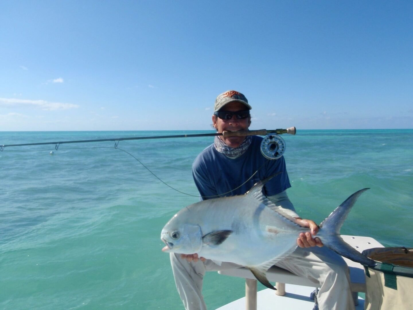 A guide at work during a trip, photographed by Michael O'Brien Flats Fishing Charters in FL
