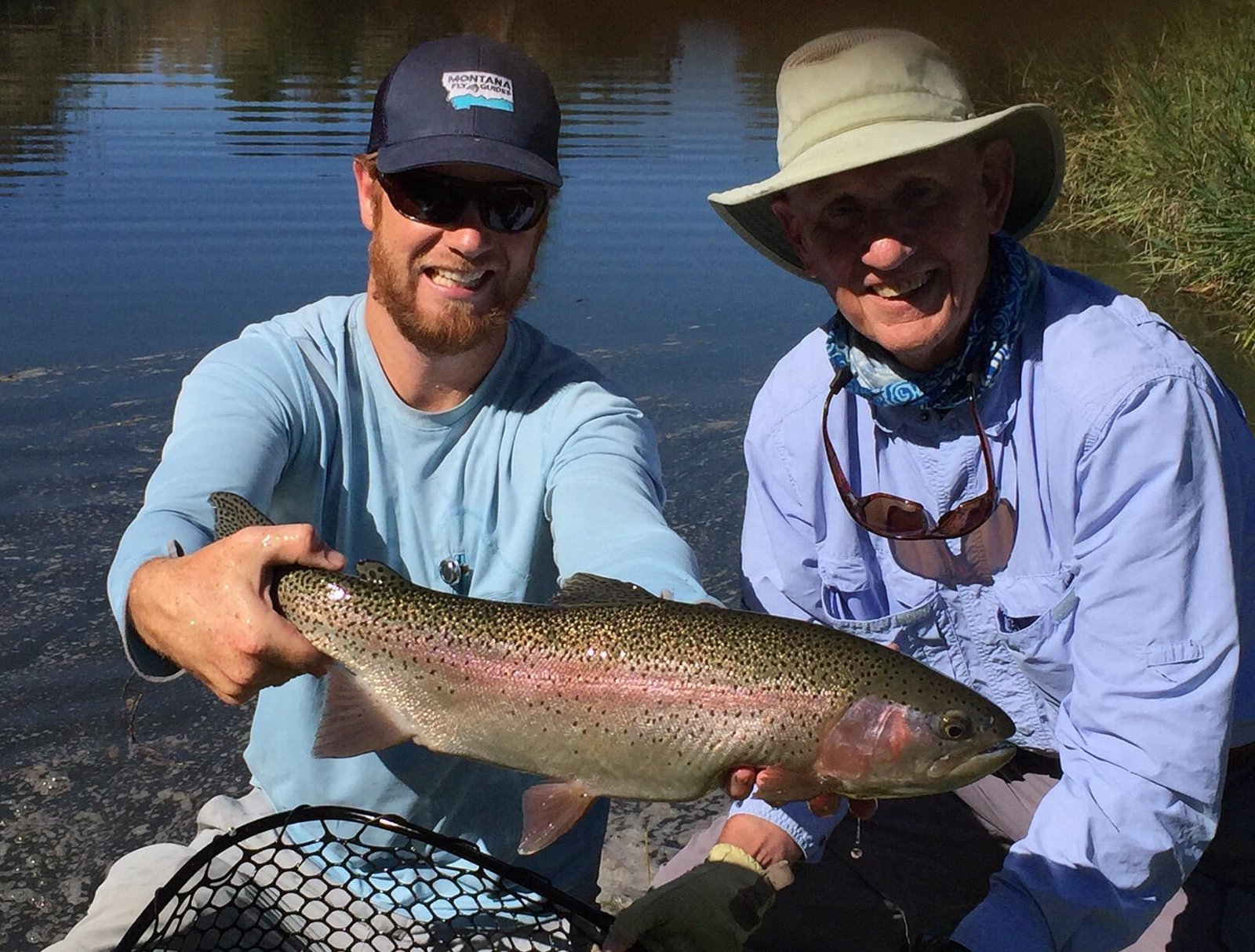 An on-the-water scene from a working guide operation, photographed by Montana Fly Guides in MT