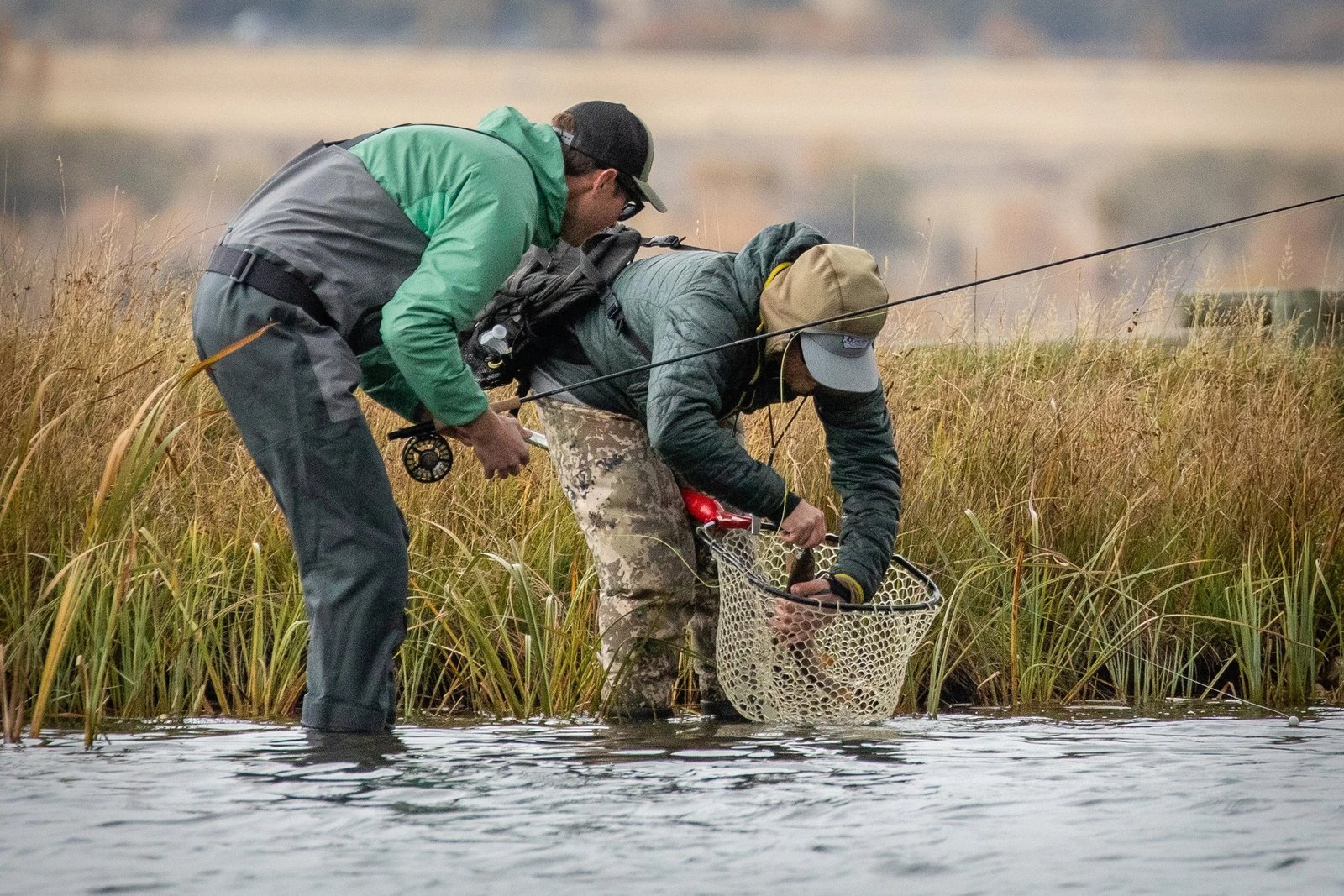 A guide at work during a trip, photographed by Montana Flyfishing Connection in MT