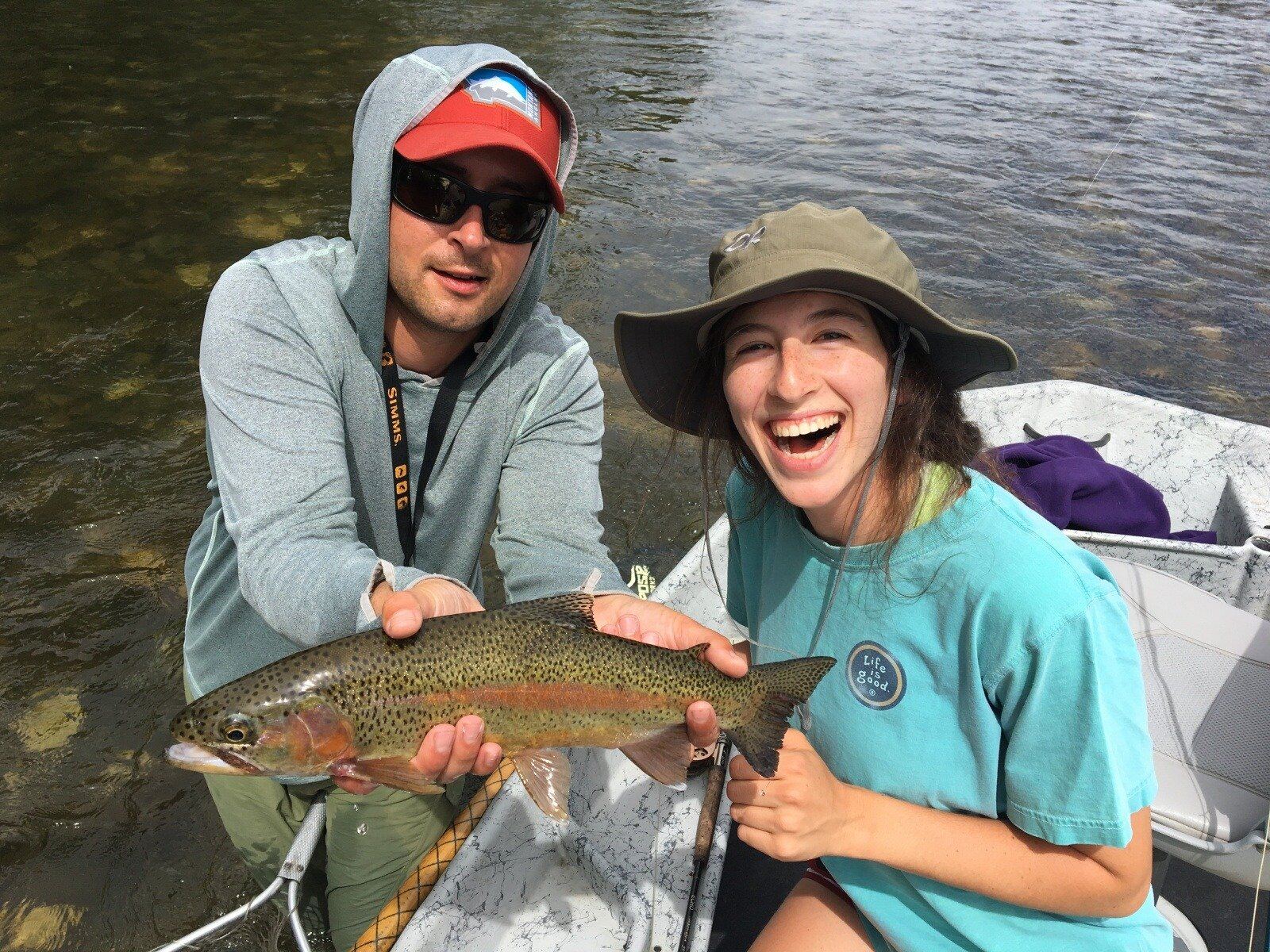 A guide at work during a trip, photographed by Montana Guided Fly Fishing in MT