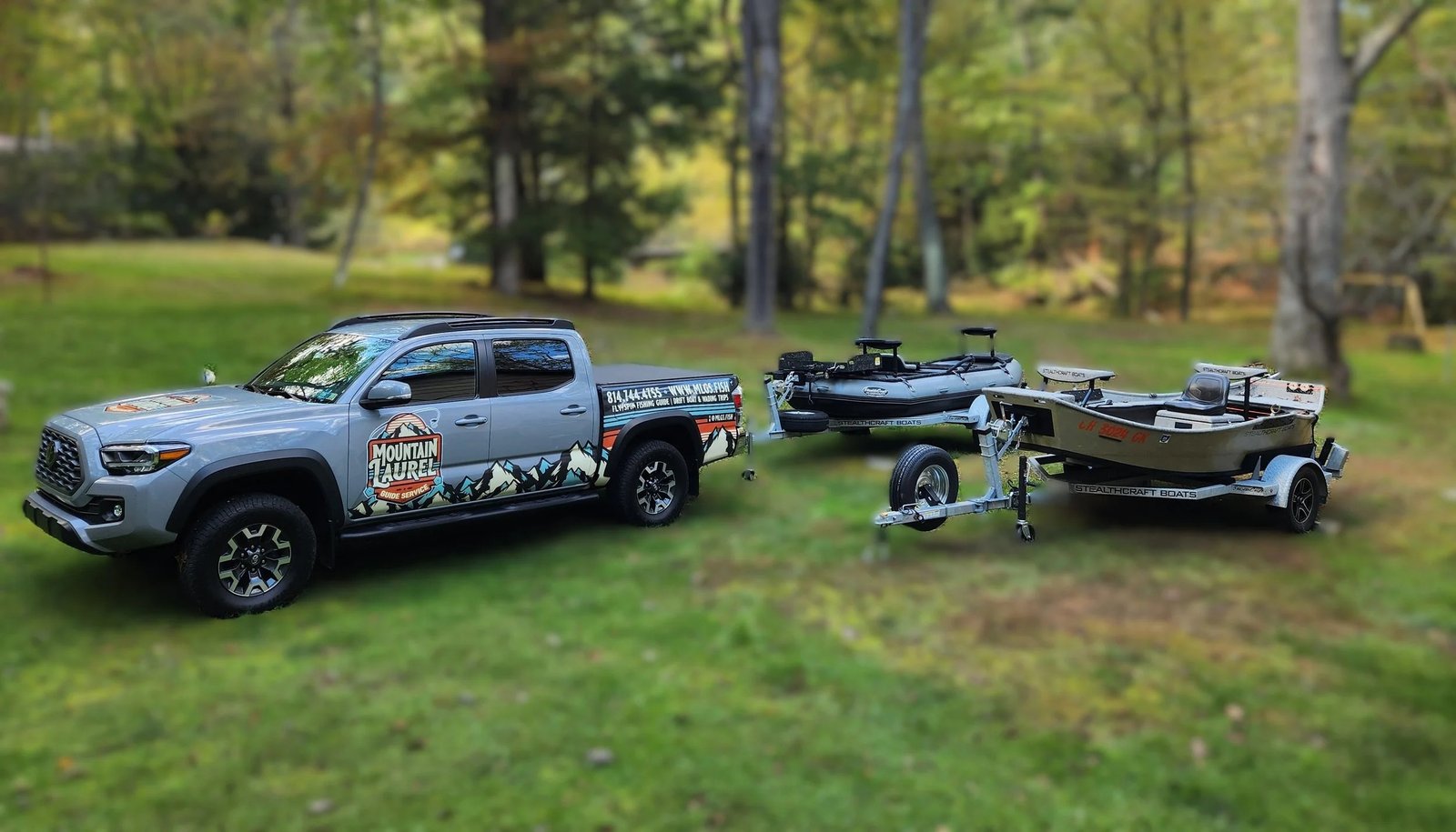 A guide at work during a trip, photographed by Mountain Laurel Guide Service in PA