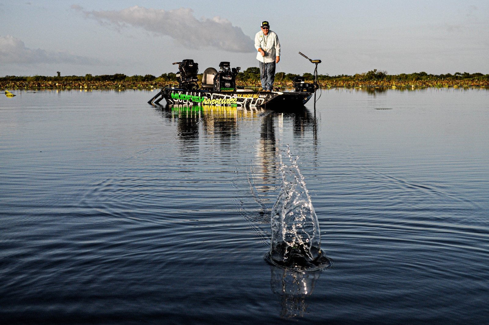 An on-the-water scene from a working guide operation, photographed by Mudfish Adventures in TX
