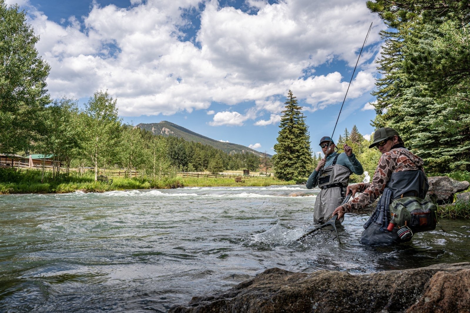 A guide at work during a trip, photographed by North Fork Ranch Guide Service in CO