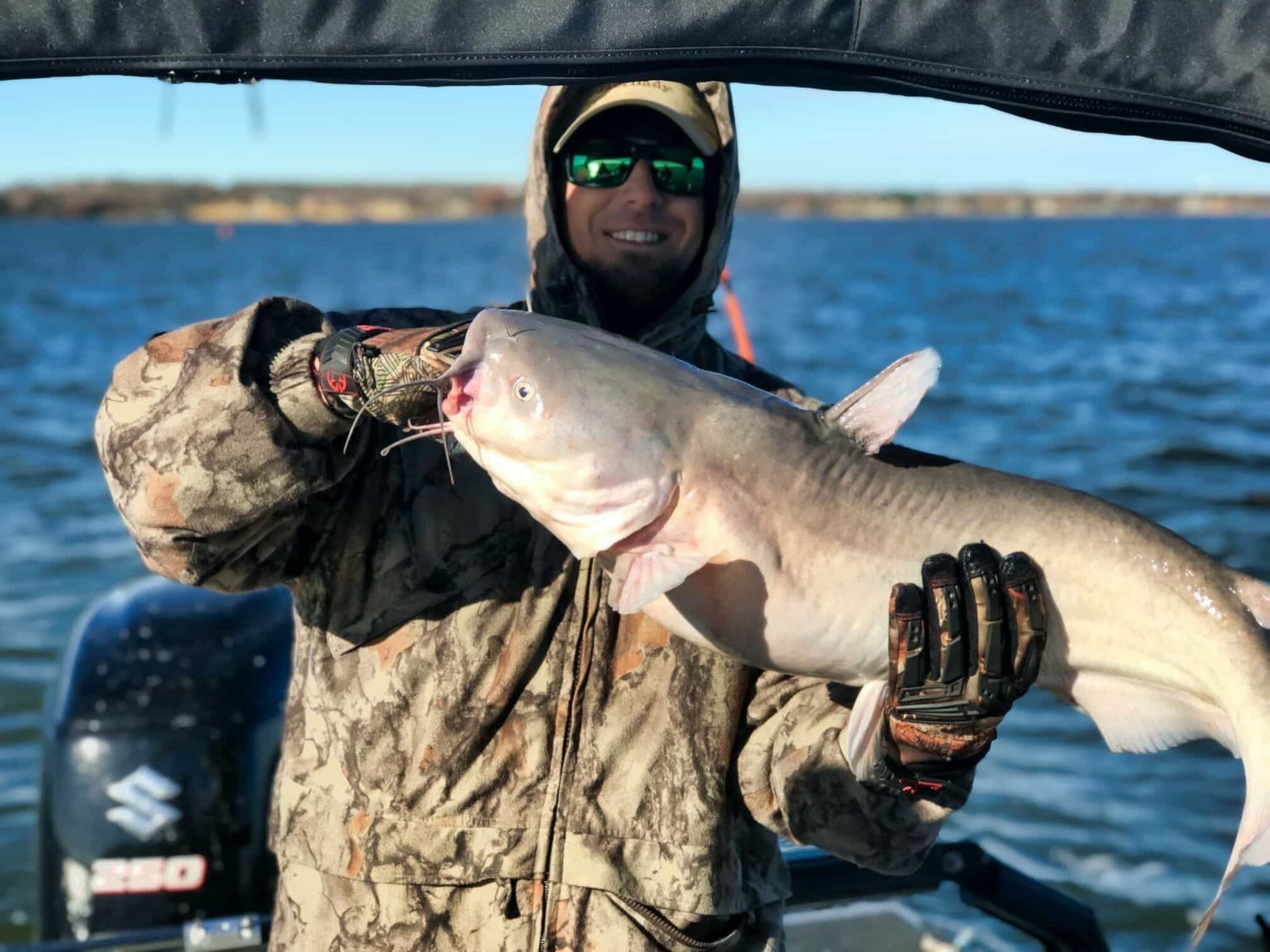 Time on the water from a working guide's operation, photographed by North Texas Catfish Guide Service in TX