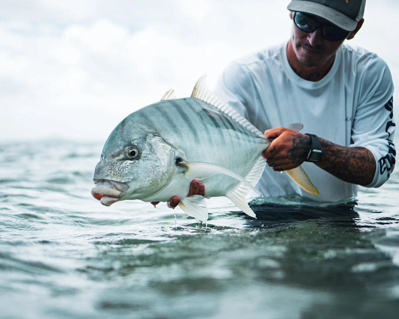 An on-the-water scene from a working guide operation, photographed by Oahu Fly Fishing in HI