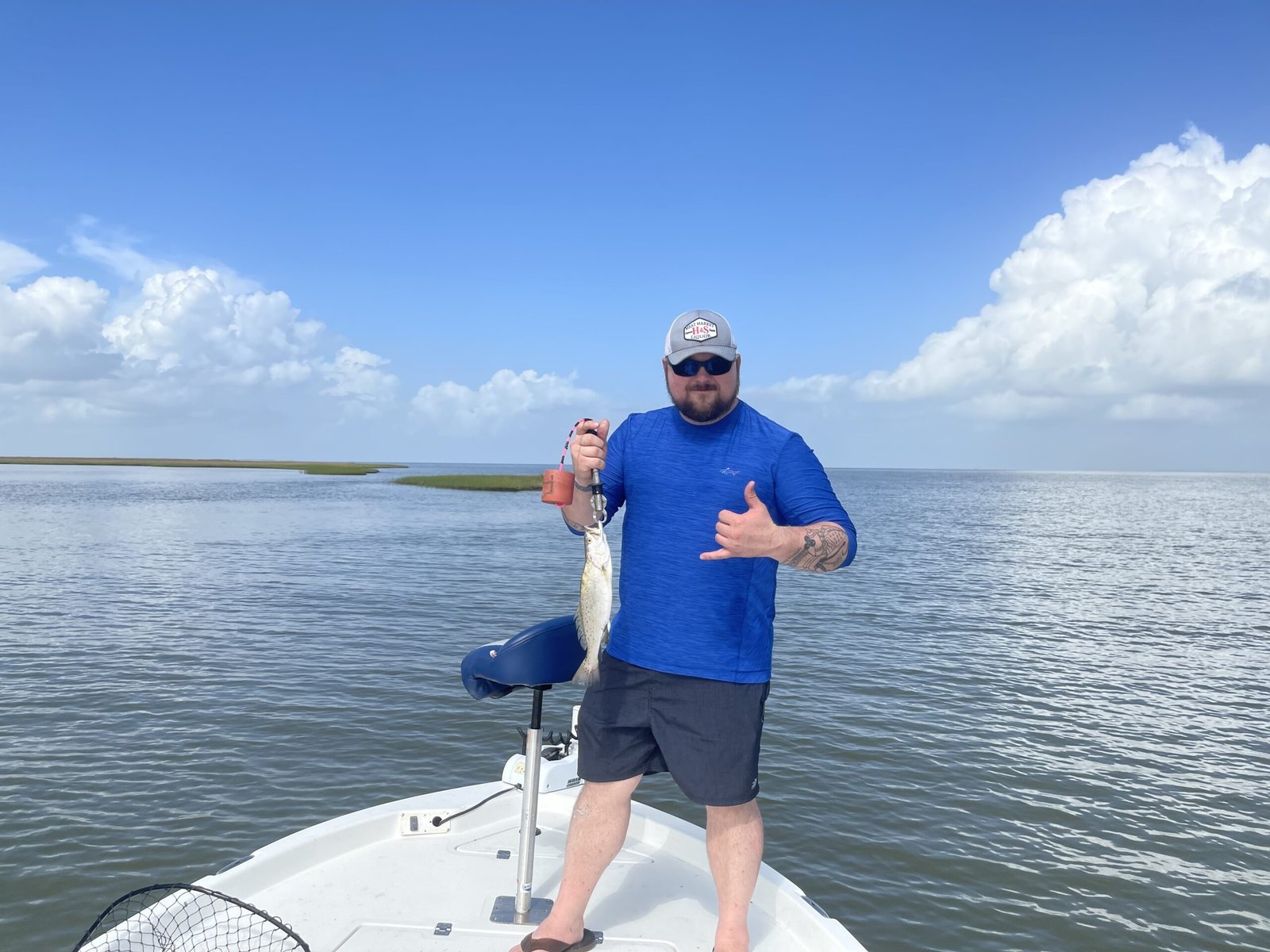 An on-the-water scene from a working guide operation, photographed by Reel Bolivar Fishing Guide in TX