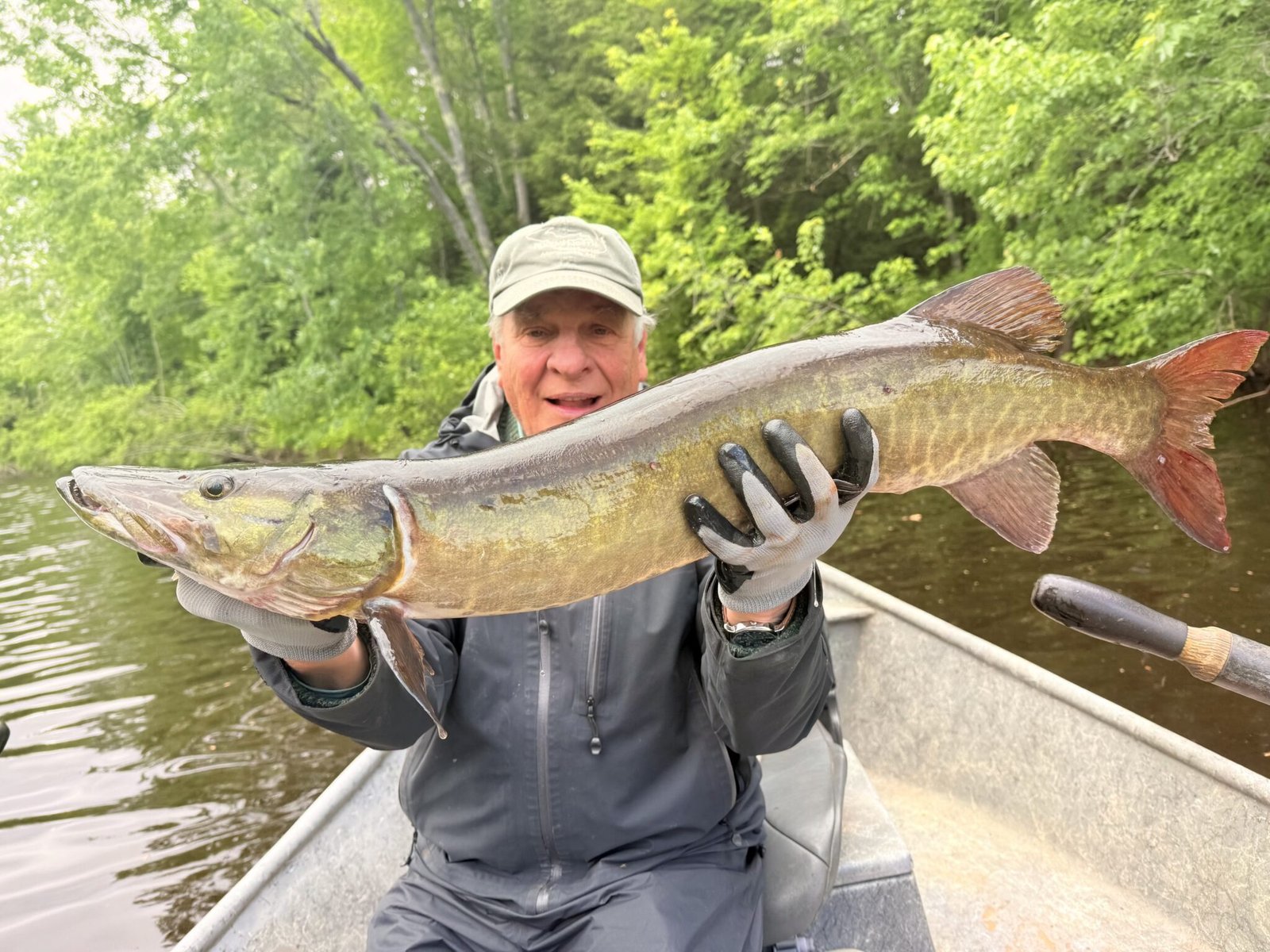 A guide and client fishing together, photographed by Rivers North Guide Service in MI