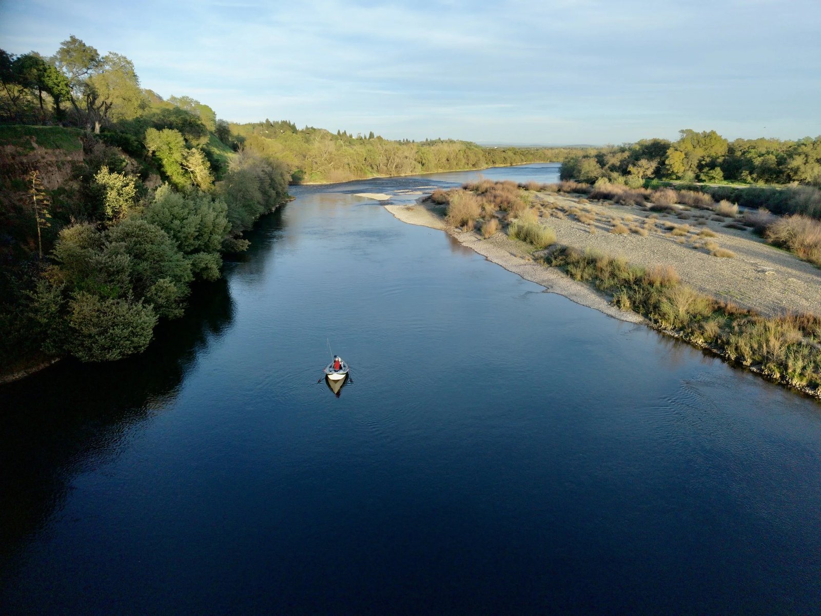 A guide's day in progress, photographed by Running Bear Fly Co. in CA