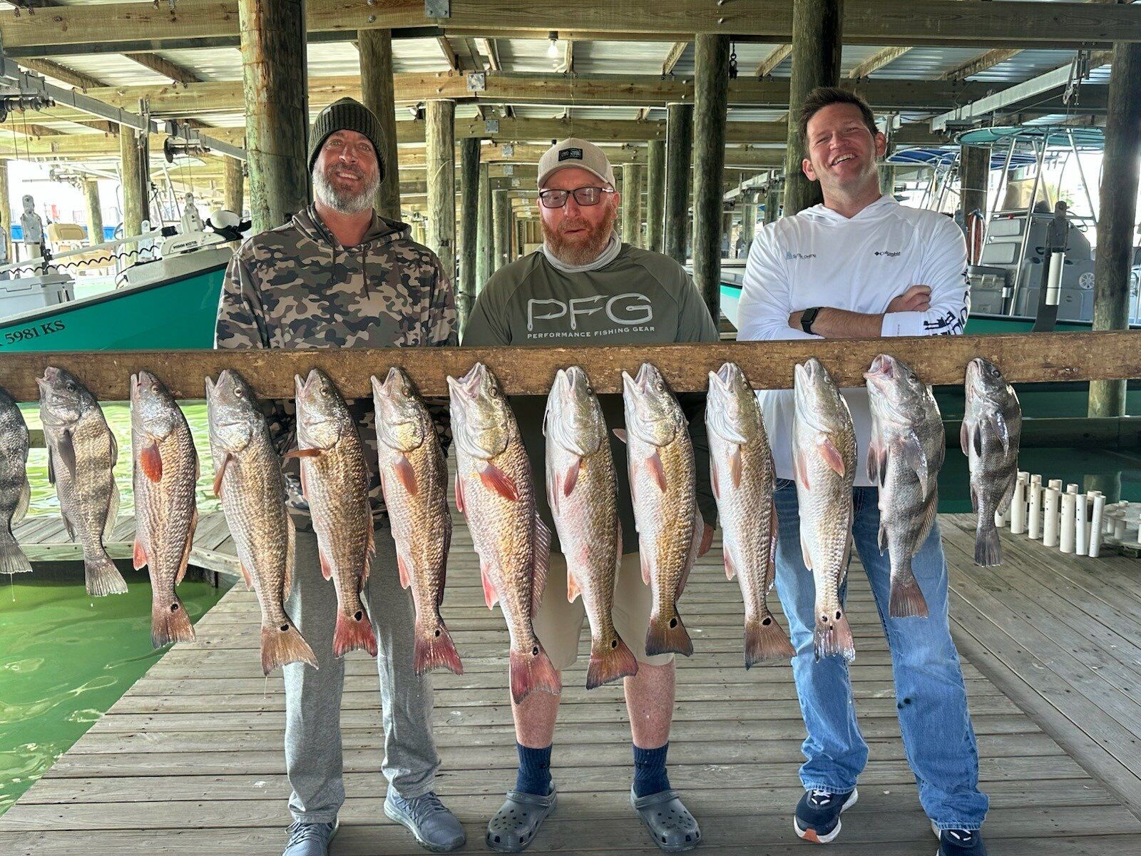 A guide working with a client on the water, photographed by Salty Peters Guide Service in TX