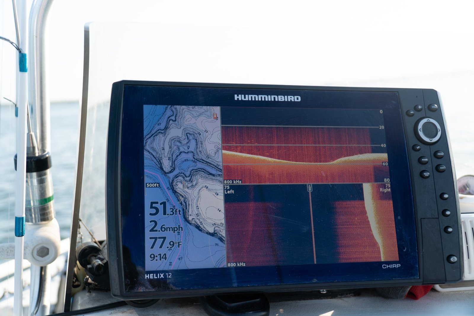 A guide at work during a trip, photographed by Texoma Striper Kings in TX