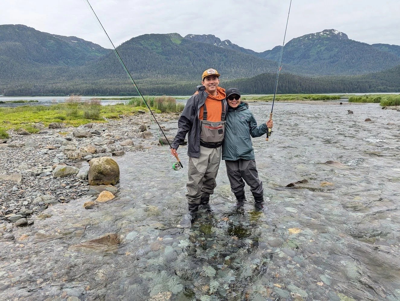 Water where guides here run coastal cutthroat trout trips, photographed by Tidewater Fly Fishing