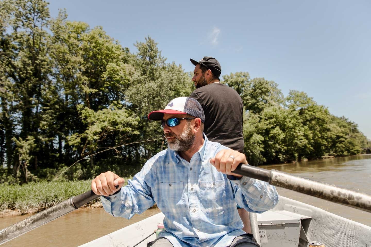 The unglamorous middle of a guided trip, photographed by Two Forks Guide Service in IN
