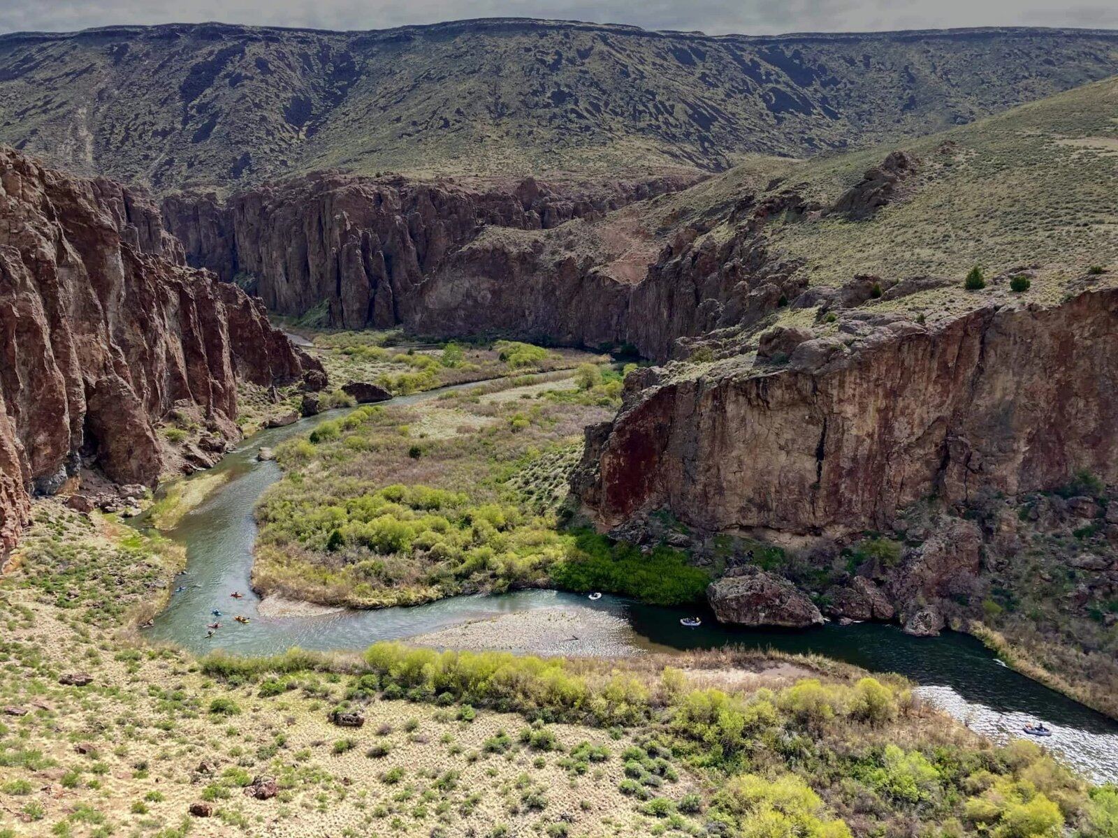 A guide at work during a trip, photographed by Wilderness River Outfitters in ID