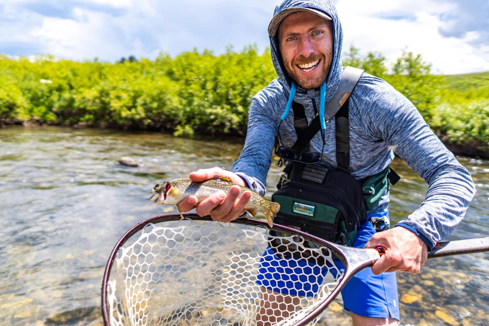 A guide at work during a trip, photographed by Yellowstone River Outfitters in MT
