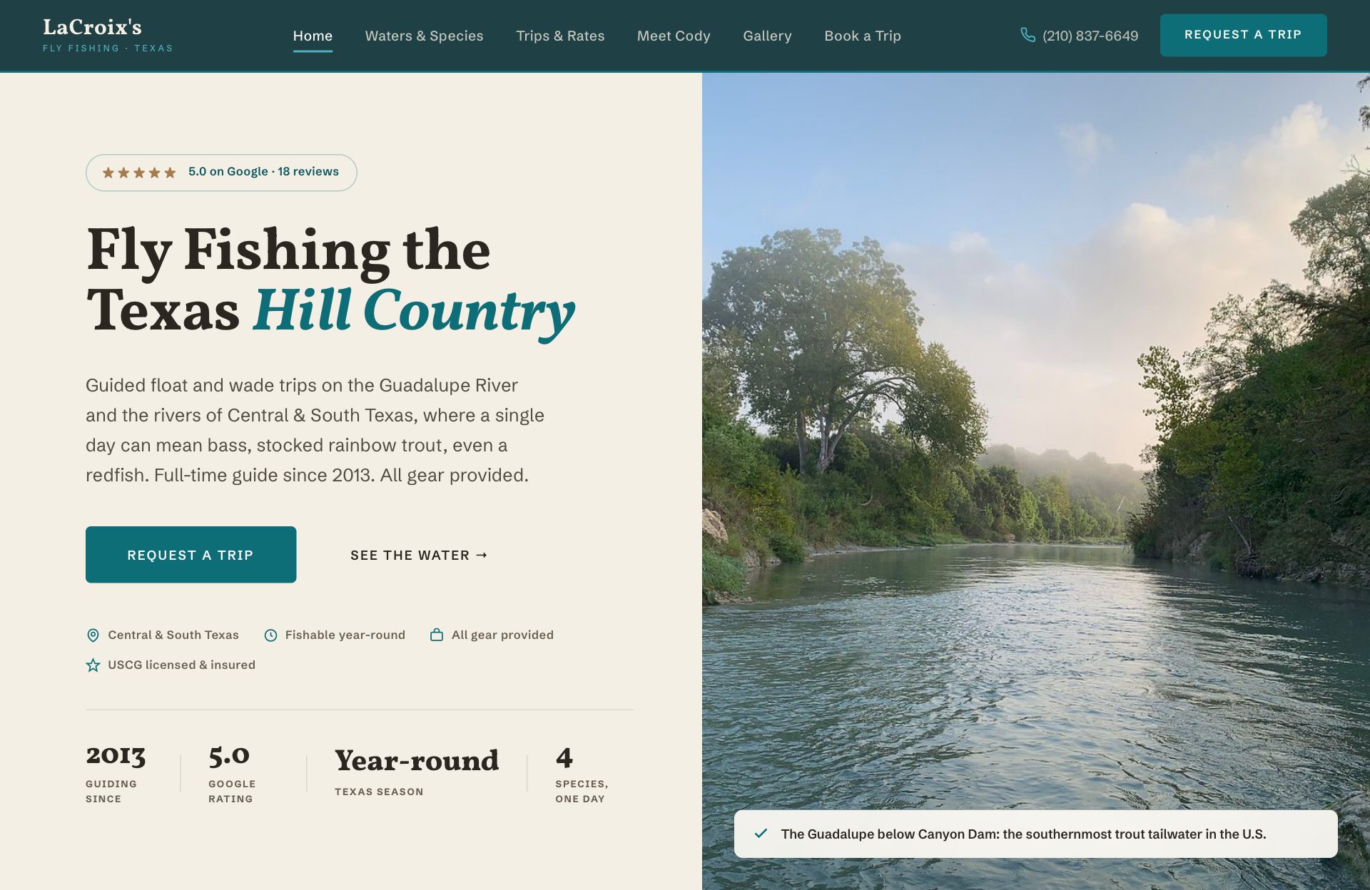 LaCroix's Fly Fishing spec site